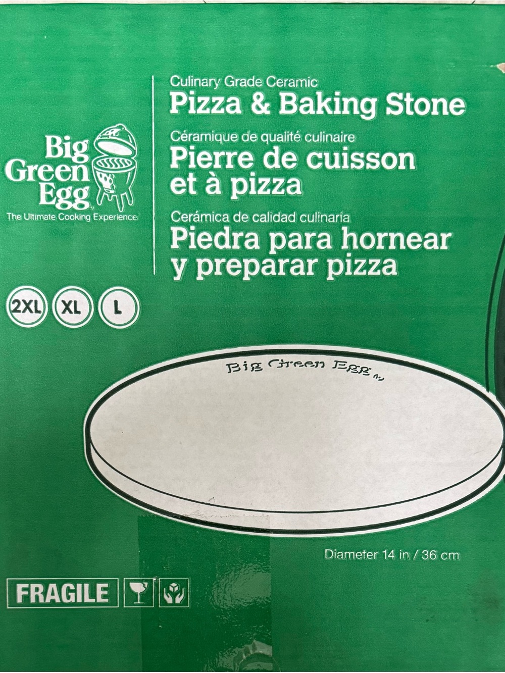 Big Green Egg Culinary Grade Ceramic Pizza Baking Stone